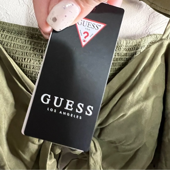 NWT Guess Army Green Charissa Crop Top - Picture 6 of 8